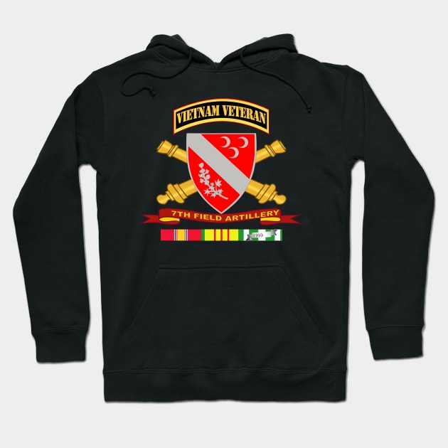 7th Field Artillery w Br - Ribbon VN SVC Vet Tab Hoodie by twix123844